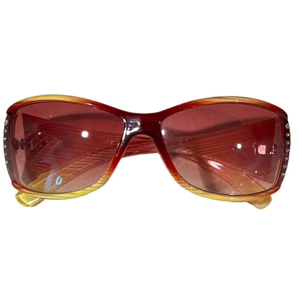 Stylish Reddish Brown Tortoise shell & Gold Bling Hollywood Style Sunglasses